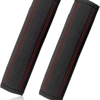 Leather Shoulder Belt Pads, 2-Pack, Red