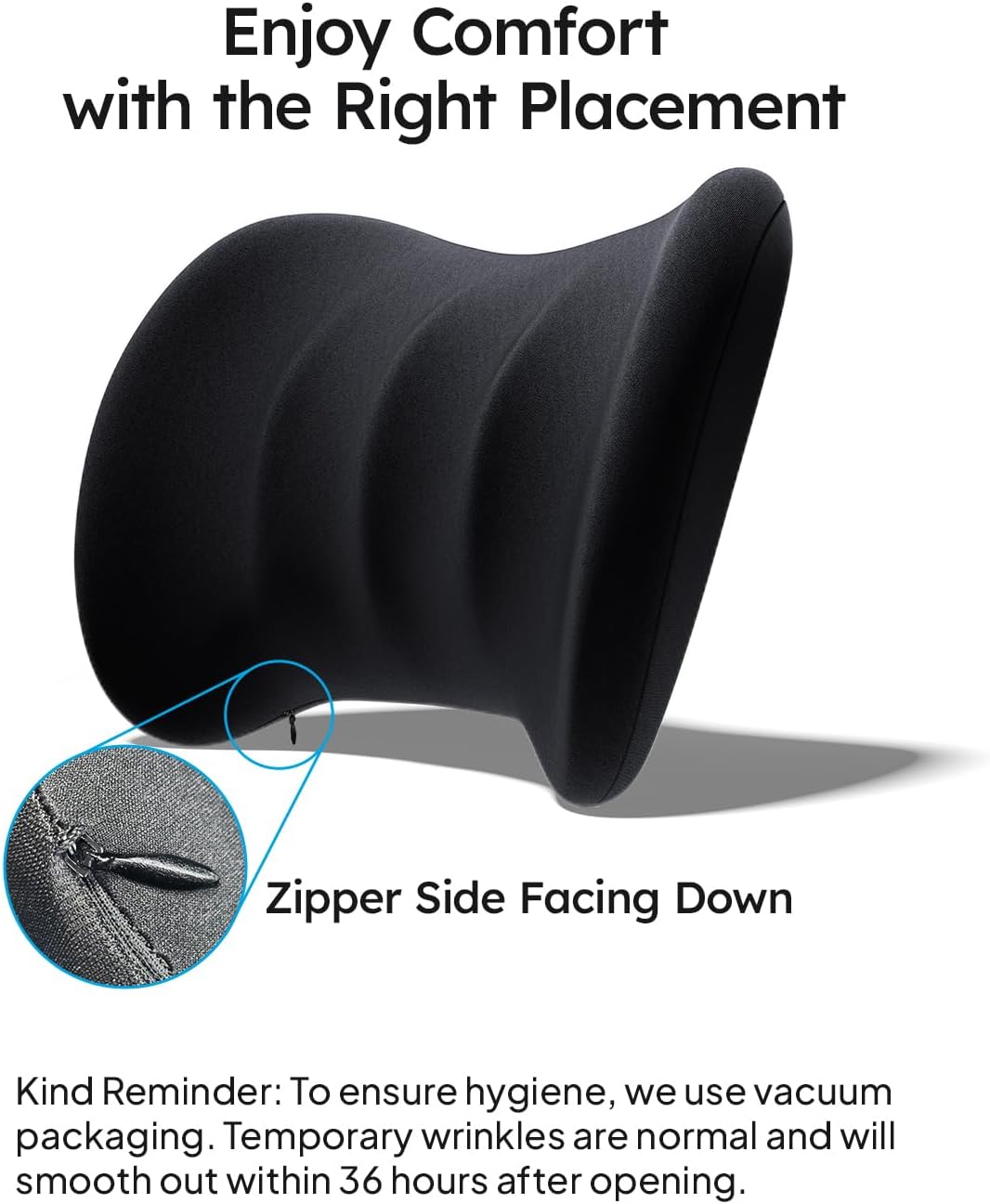 Car Neck & Lumbar Pillow Set, Soft Black - Image 7