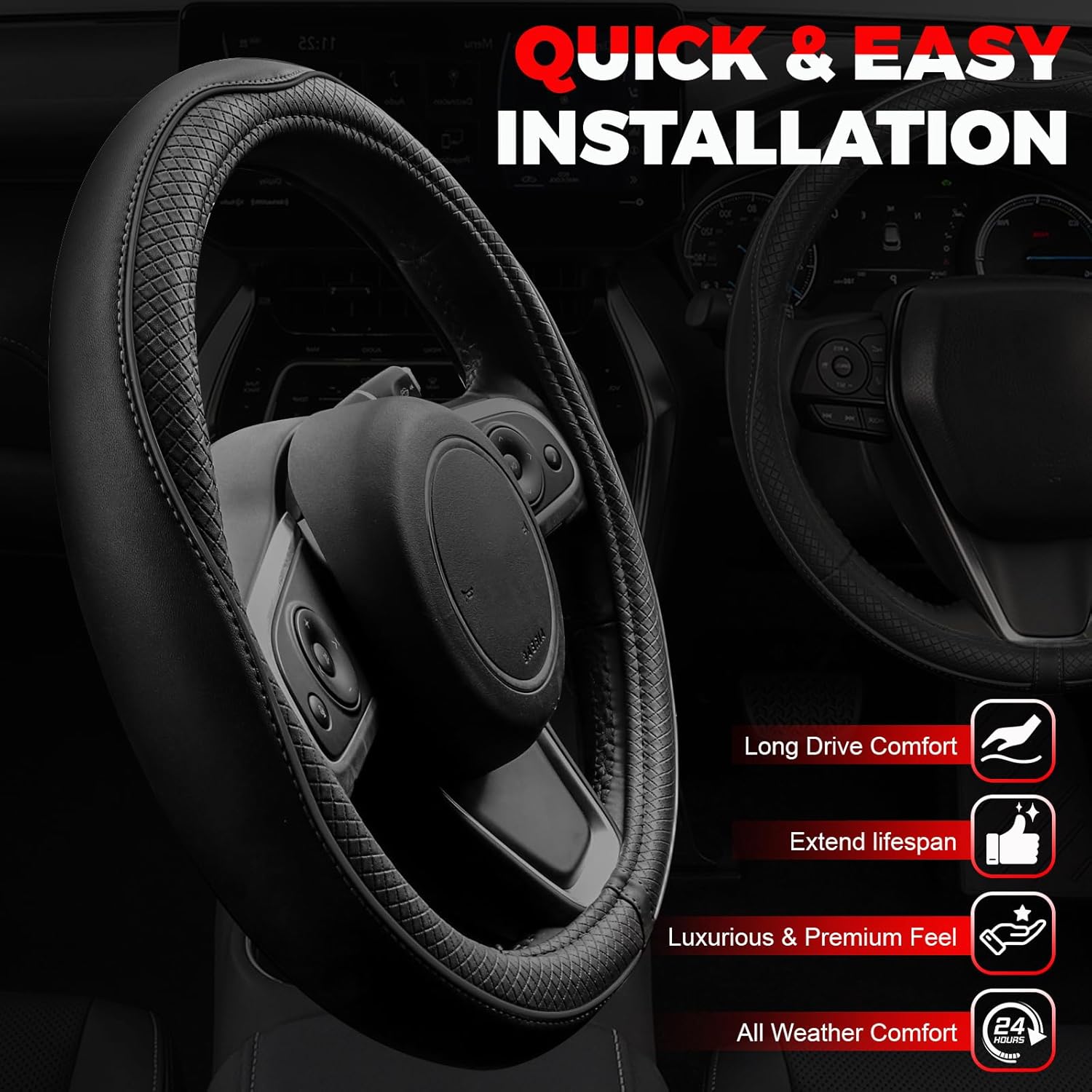 Microfiber Leather Wheel Cover 15" - Image 3