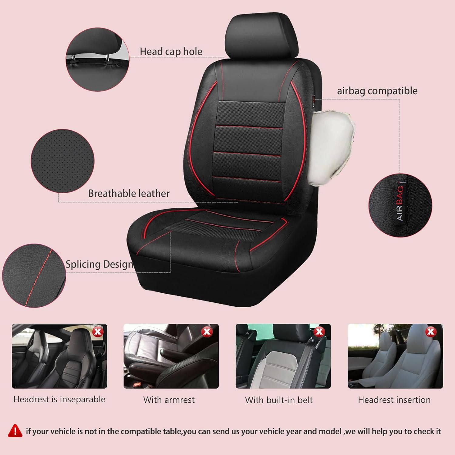 Universal Fit Leather Car Seat Cover Set - Image 5