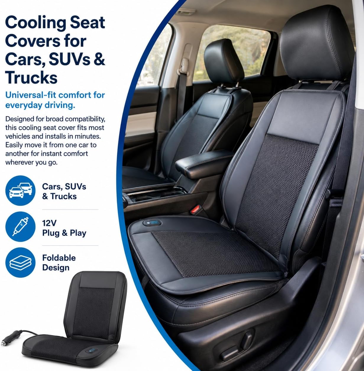 Ventilated 3-Speed Cooling Seat Cover - Image 5