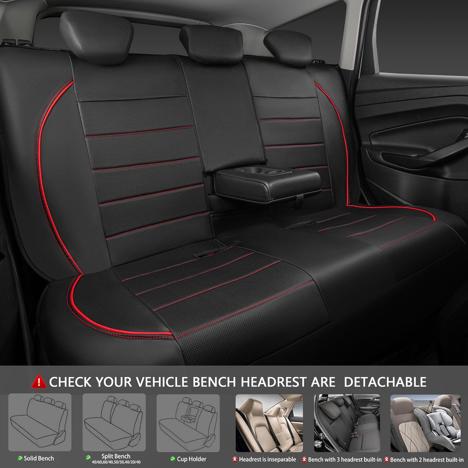 Universal Fit Leather Car Seat Cover Set - Image 4